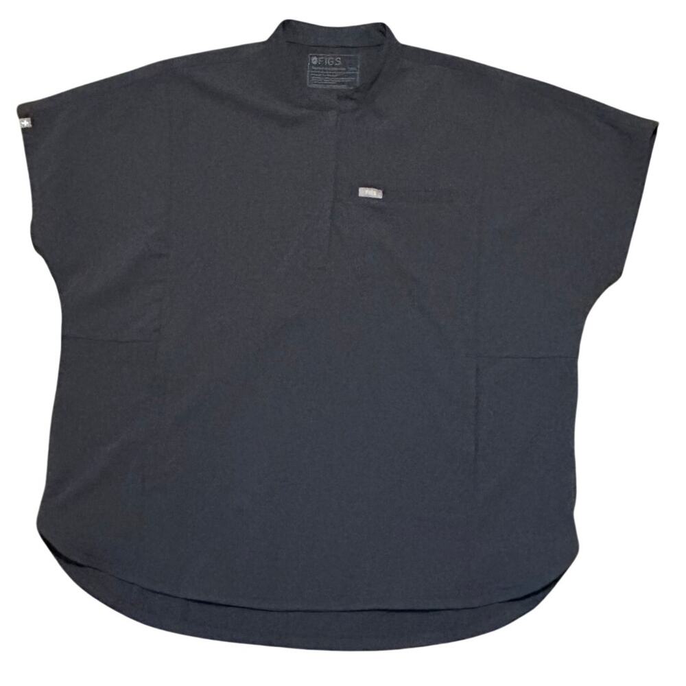 FIGS Technical Collection Scrub Top Men's XXL Black Healthcare Uniform